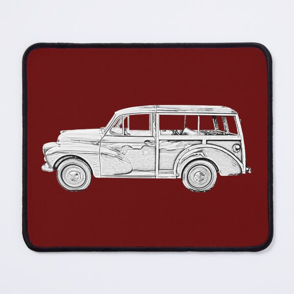 Item preview, Morris Minor Traveller British classic car monochrome designed and sold by soitwouldseem.