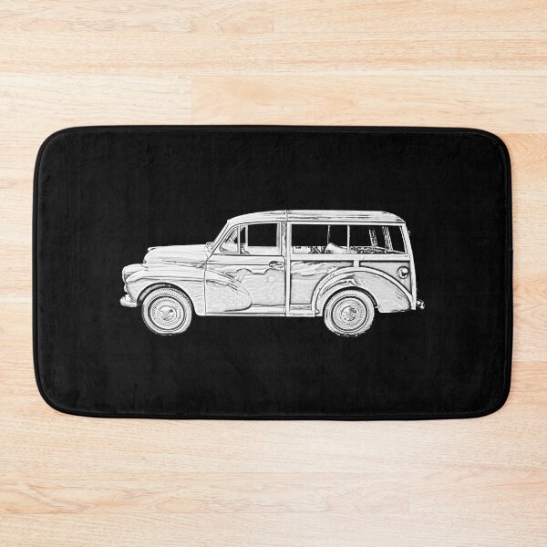Item preview, Morris Minor Traveller British classic car monochrome designed and sold by soitwouldseem.