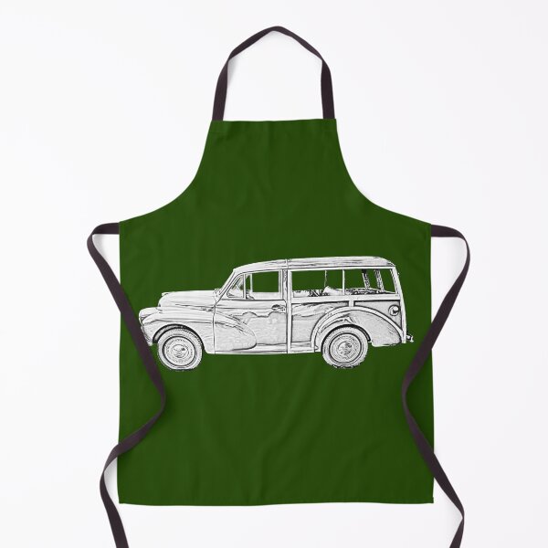 Item preview, Morris Minor Traveller British classic car monochrome designed and sold by soitwouldseem.