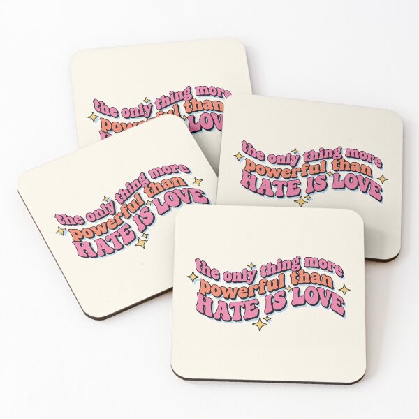 Item preview, Love Over Hate Powerful Retro Groovy Sparkle Quote designed and sold by zzz888.