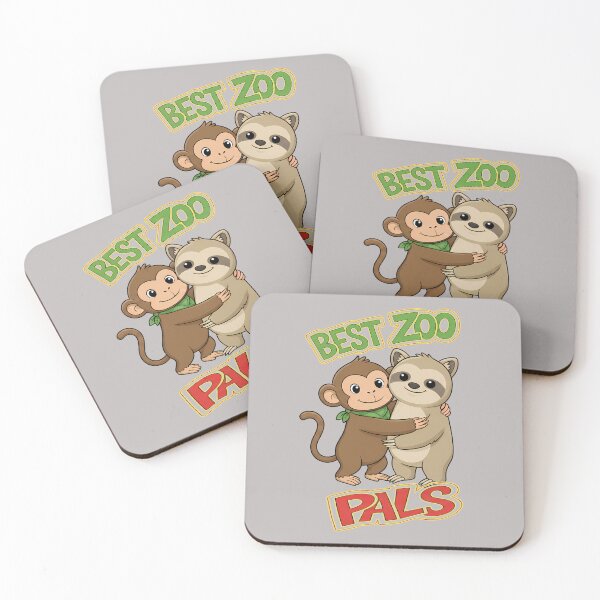 Item preview, Monkey and Raccoon Best Friends - Zoo Pals designed and sold by Art-Arcade6.