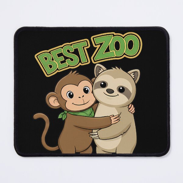 Item preview, Monkey and Raccoon Best Friends - Zoo Pals designed and sold by Art-Arcade6.