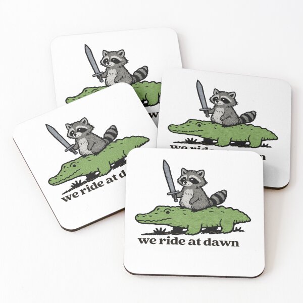 Item preview, We Ride at Dawn Raccoon Cute Animal designed and sold by faridman.