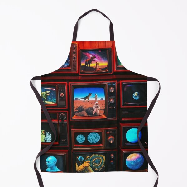 Item preview, Retro TV Wall Dinosaurs Astronauts Space Sci-Fi Art designed and sold by Cine8.
