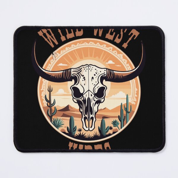 Item preview, Western Bull Skull Illustration – Desert Cactus Vintage Art designed and sold by Bizertart.