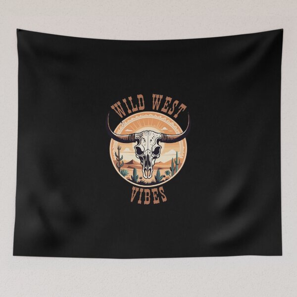 Item preview, Western Bull Skull Illustration – Desert Cactus Vintage Art designed and sold by Bizertart.