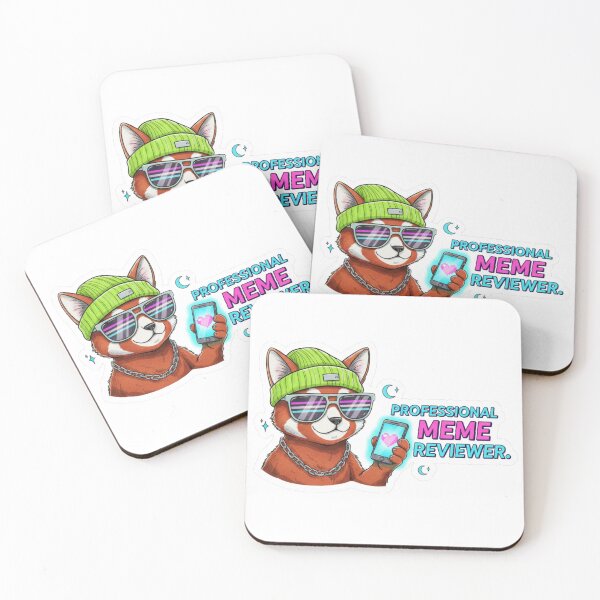Item preview, Professional Meme Reviewer Red Panda Sticker - Ironic Internet Humor & Neon Aesthetic designed and sold by Ishqkidua.