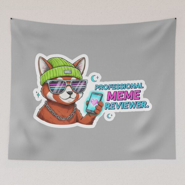 Item preview, Professional Meme Reviewer Red Panda Sticker - Ironic Internet Humor & Neon Aesthetic designed and sold by Ishqkidua.
