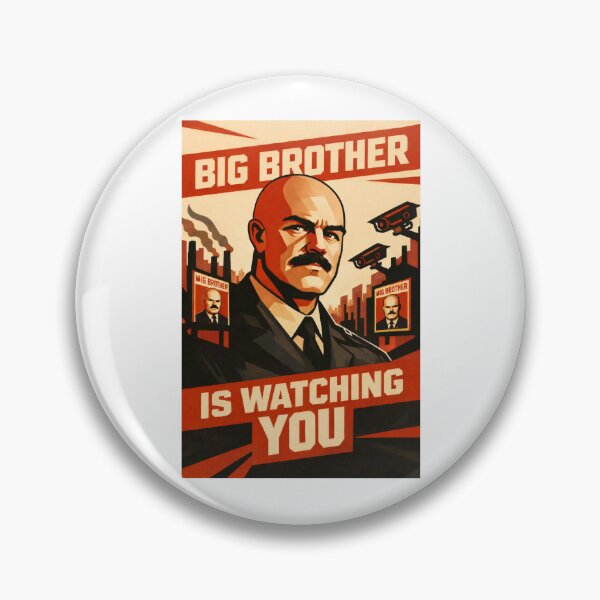 Item preview, 1984 Big Brother Is Watching You Poster – Dystopian Surveillance Propaganda Art Print designed and sold by screenpromos.