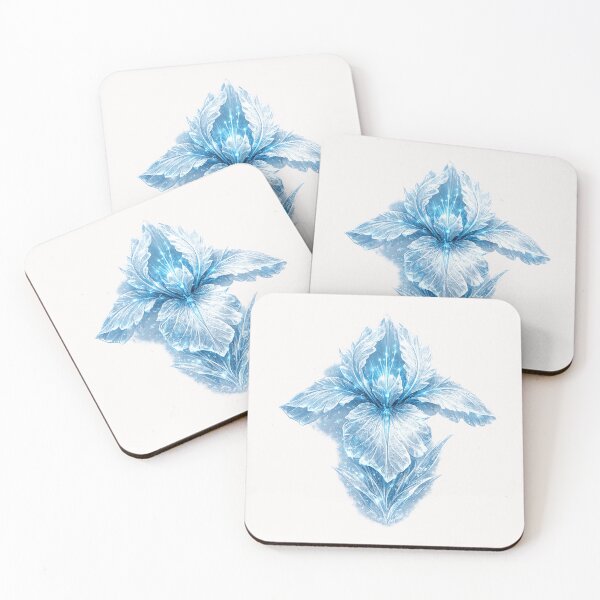 Item preview, Cryo-Iris Plus LED – Ice-blue futuristic iris with light core (Frost Floral Design) designed and sold by slinsish.
