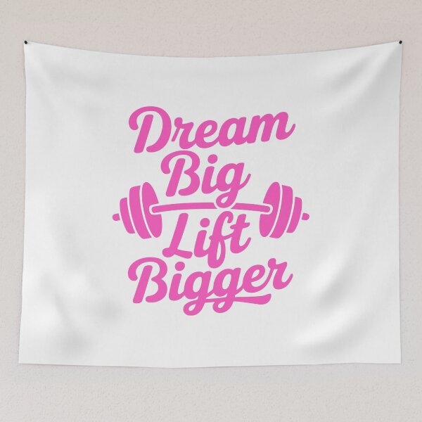 Item preview, Dream Big Lift Bigger! Pink Gym Girl designed and sold by PMCreative.