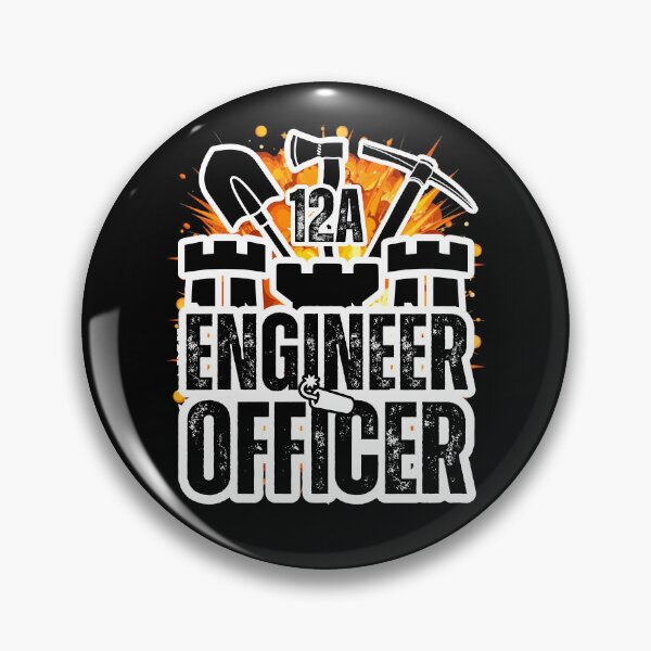 Item preview, 12A Engineer Officer Castle Top – Explosive Army MOS Design with Tools for Soldiers, Veterans & Military Leaders Black Distressed Font designed and sold by GFamilyC.