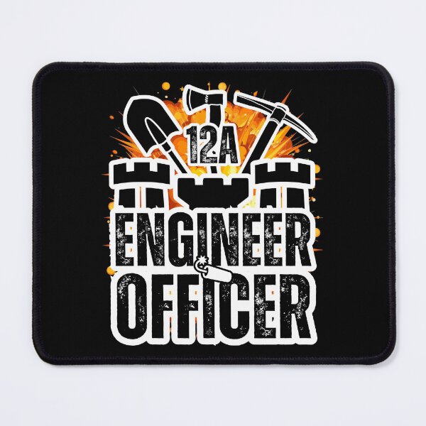Item preview, 12A Engineer Officer Castle Top – Explosive Army MOS Design with Tools for Soldiers, Veterans & Military Leaders Black Distressed Font designed and sold by GFamilyC.