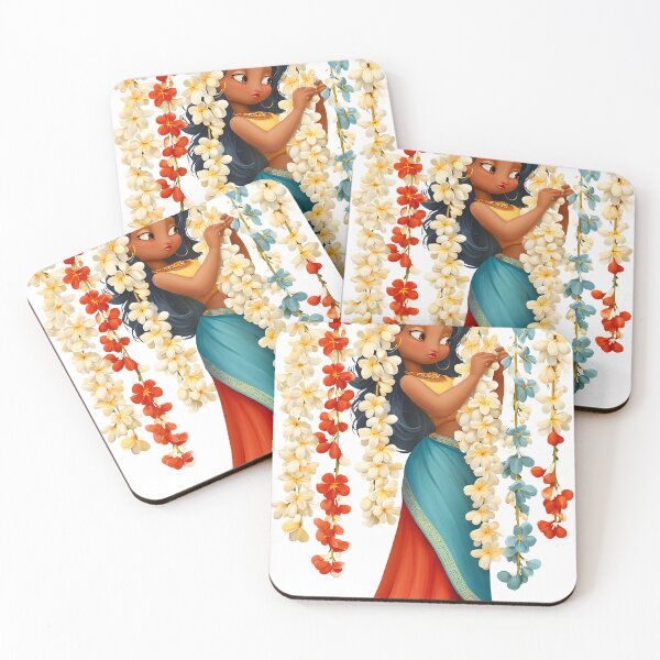 Item preview, Elegant Girl with Colorful Floral Garlands Display designed and sold by Artessie.