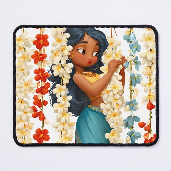 Item preview, Elegant Girl with Colorful Floral Garlands Display designed and sold by Artessie.