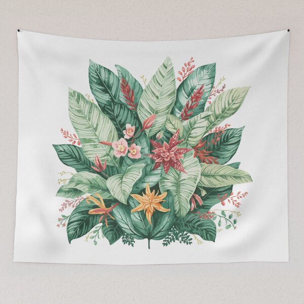 Item preview, Blooming Prayer Plant: A Vibrant Watercolor Study designed and sold by GreenBotanist.