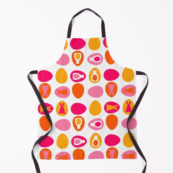 Item preview, Easter Egg Pattern – Orange, Ochre Yellow & Pink with Bunny & Chick designed and sold by CreaTwinkles.