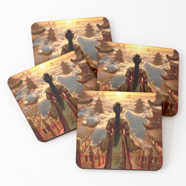 Item preview, Majestic Sunset Over Ancient Temples in the Clouds designed and sold by Artessie.