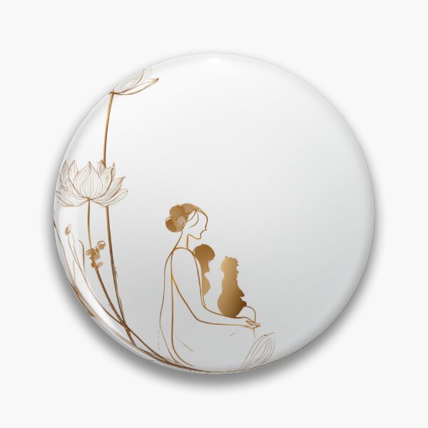 Item preview, Motherhood Lotus Gold Line Art Elegant Mother's Day designed and sold by BigStar-Cart.