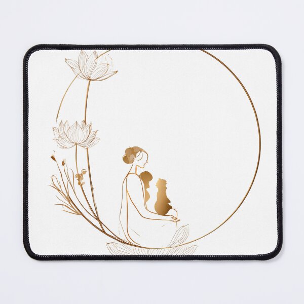 Item preview, Motherhood Lotus Gold Line Art Elegant Mother's Day designed and sold by BigStar-Cart.