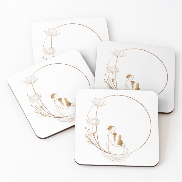 Item preview, Motherhood Lotus Gold Line Art Elegant Mother's Day designed and sold by BigStar-Cart.
