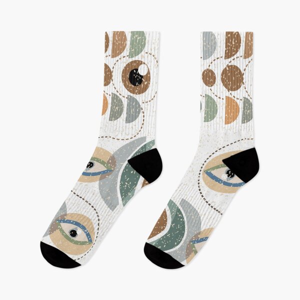 Item preview, Abstract design featuring geometric shapes in earthy tones of brown, green, and blue on a textured beige background. designed and sold by CreativebyTKK.