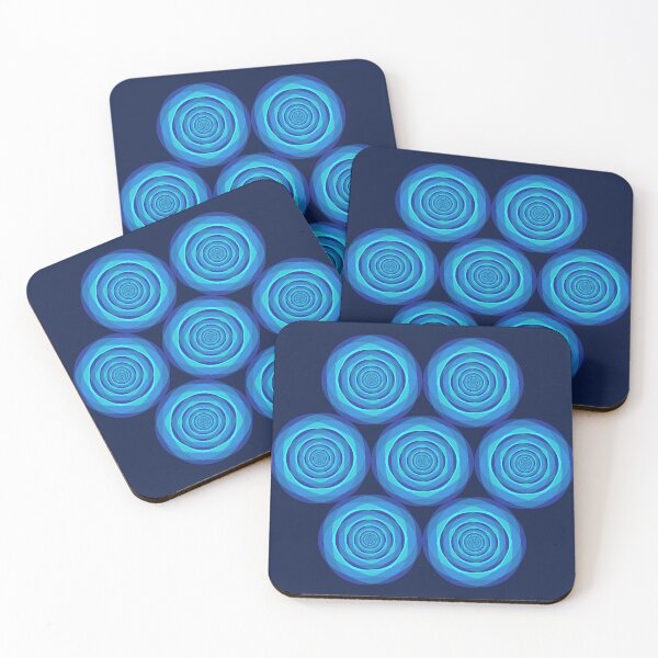 Item preview, Geometric Blue Floral Bloom - 7-Piece Mandala Composition designed and sold by ZorianArt.