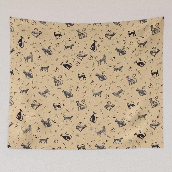 Item preview, Cave Art Cats on Pale Orange designed and sold by KSimpson838.