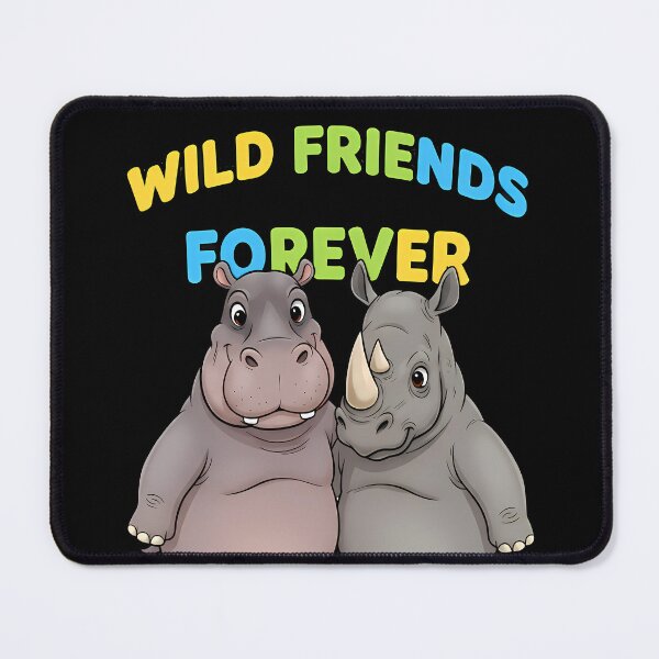 Item preview, Hippo and Rhino - Wild Friends Forever - Zoo Pals designed and sold by Art-Arcade6.