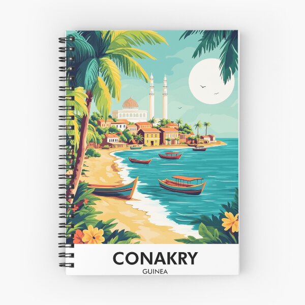 Item preview, Conakry Guinea Retro Travel Print designed and sold by HomeLivingCo.