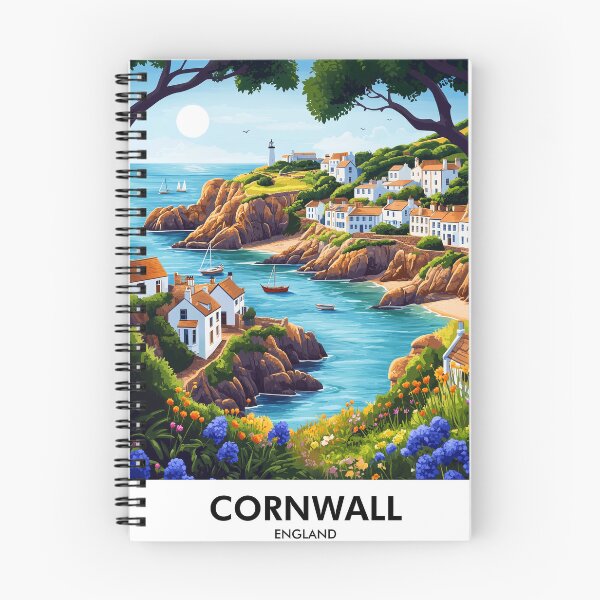 Item preview, Cornwall England Retro Travel Print designed and sold by HomeLivingCo.