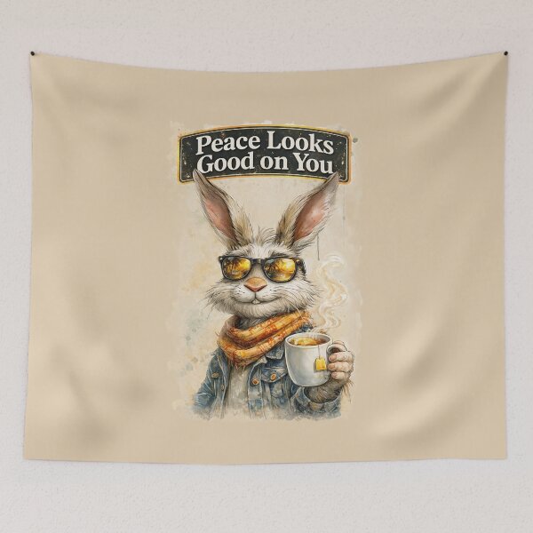 Item preview, Funny Rabbit  with cup of tea. designed and sold by Natart1004.