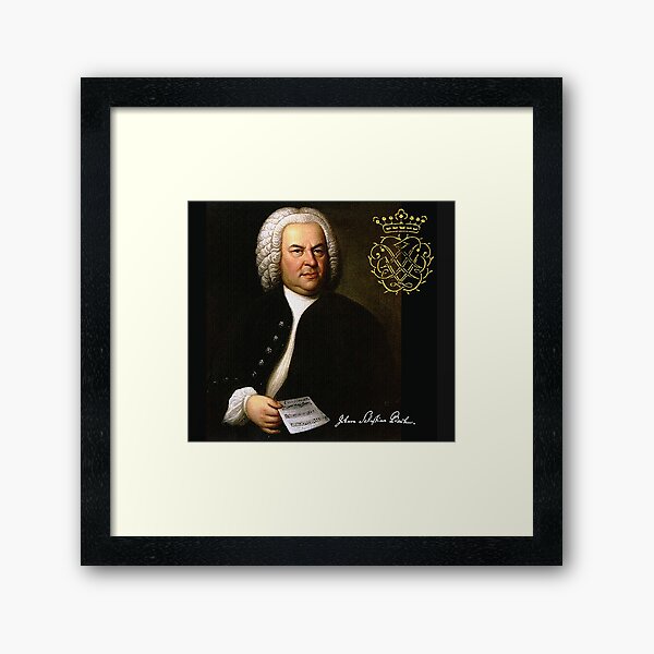 Bach with his Monogram Framed Art Print