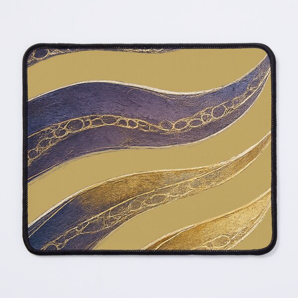 Item preview, Sapphire & Gold Flowing Lines Abstract designed and sold by annenambiro.