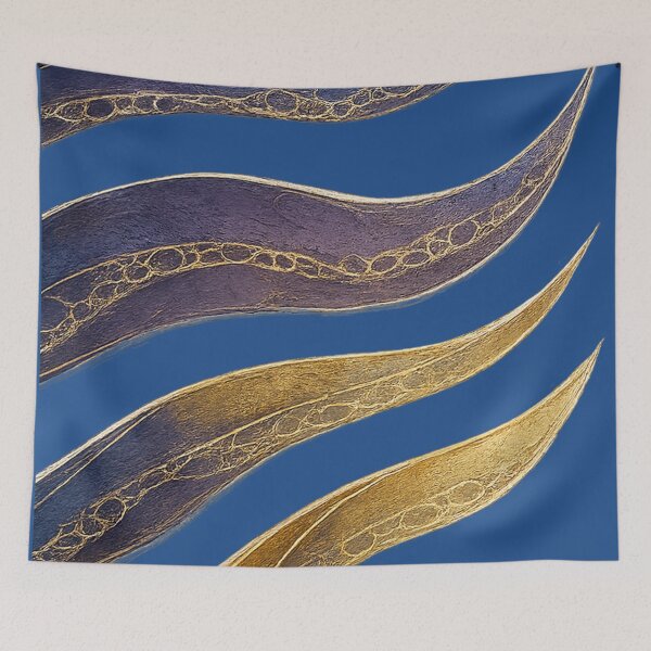 Item preview, Sapphire & Gold Flowing Lines Abstract designed and sold by annenambiro.