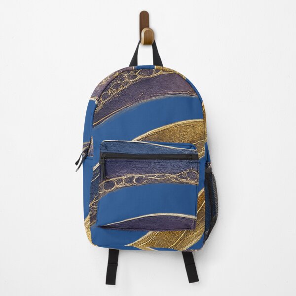 Item preview, Sapphire & Gold Flowing Lines Abstract designed and sold by annenambiro.