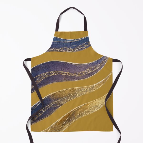 Item preview, Sapphire & Gold Flowing Lines Abstract designed and sold by annenambiro.