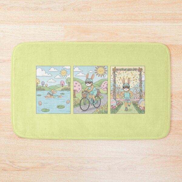 Item preview, Easter Triathlon Bunny - Swim Bike Run Athlete Rabbit designed and sold by LaurannaDesign.