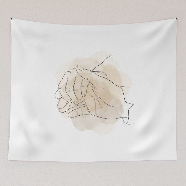 Item preview, Pride and Prejudice Line Art Hands Watercolor Romance designed and sold by Fenay Designs.