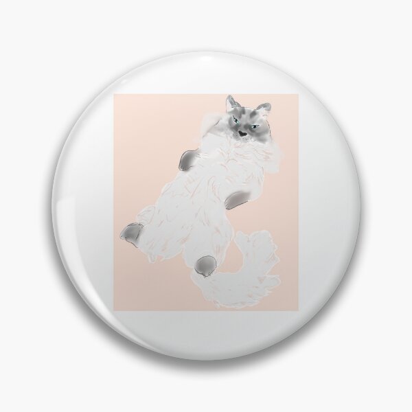 Item preview, Bluepoint Ragdoll Cat Abstract Digital Art Pastel Salmon Background Illustration designed and sold by Najomiartstudio.