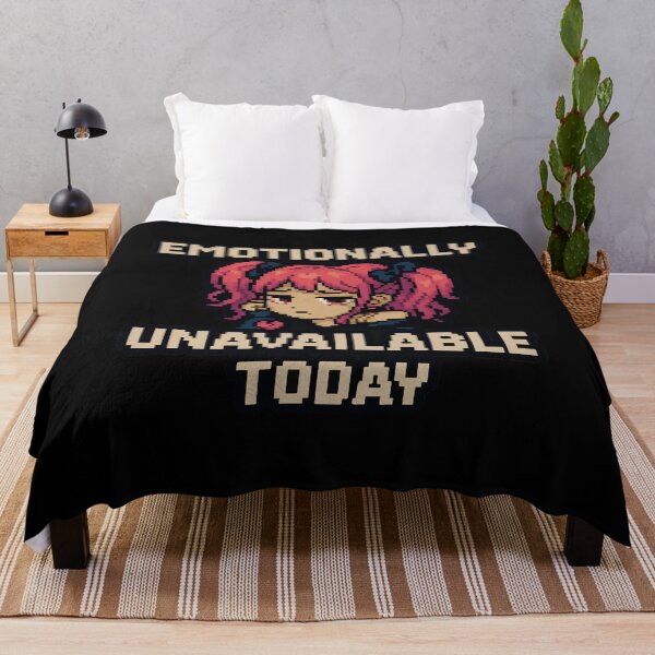 Item preview, Emotionally Unavailable Today – Retro Pixel Introvert Mood Humor designed and sold by Mad Factory Designs.