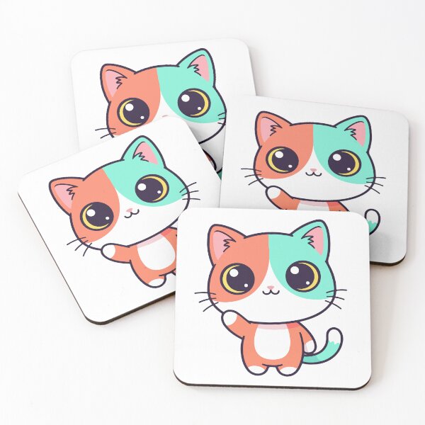 Item preview, Cute Bicolor Waving Cartoon Cat Illustration designed and sold by mdpzart.