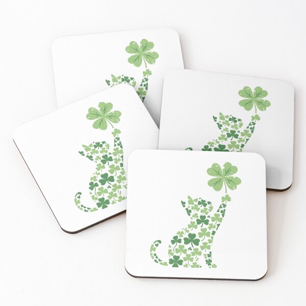 Item preview, Green Cat Silhouette Shamrocks – St. Patrick’s Day Design designed and sold by Saxon Designs.