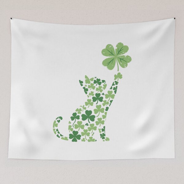 Item preview, Green Cat Silhouette Shamrocks – St. Patrick’s Day Design designed and sold by Saxon Designs.