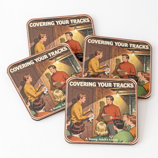 Item preview, Covering Your Tracks - Retro Parody Art designed and sold by PictorialWhimsy.