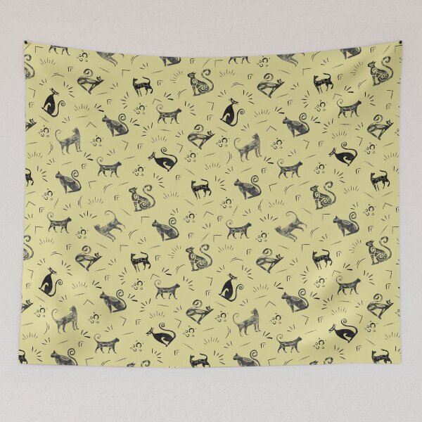 Item preview, Cave Art Cats on Yellow designed and sold by KSimpson838.