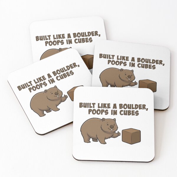 Item preview, Built Like A Boulder Poops In Cubes Wombat designed and sold by Petzzz.
