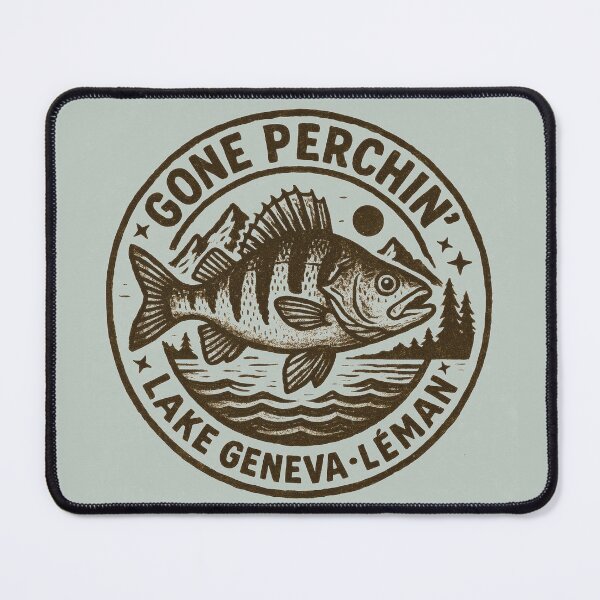 Item preview, Gone Perchin Lake Geneva Perch Fishing designed and sold by AntiqueImages.