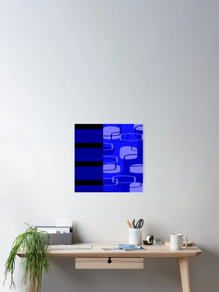 Thumbnail 2 of 3, Poster, Geometric Blue Pattern designed and sold by Andrew Hitchen.