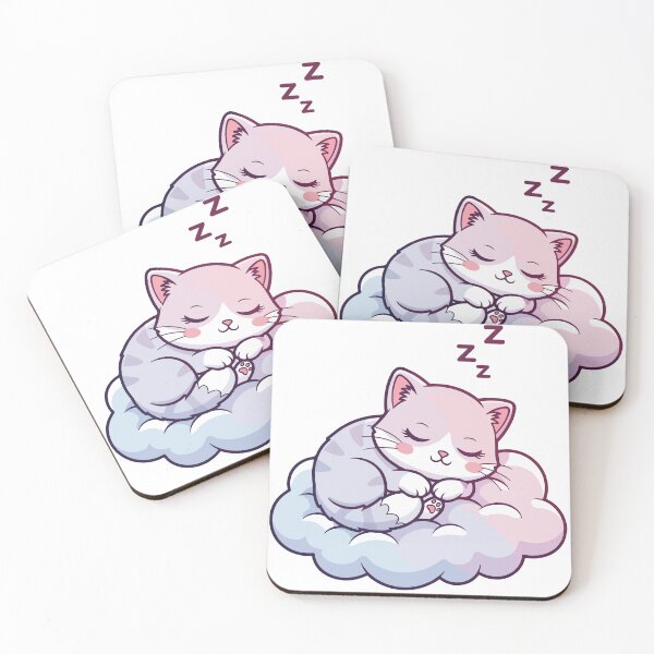 Item preview, Cartoon Kitten Sleeping Peacefully on a Fluffy Cloud designed and sold by mdpzart.